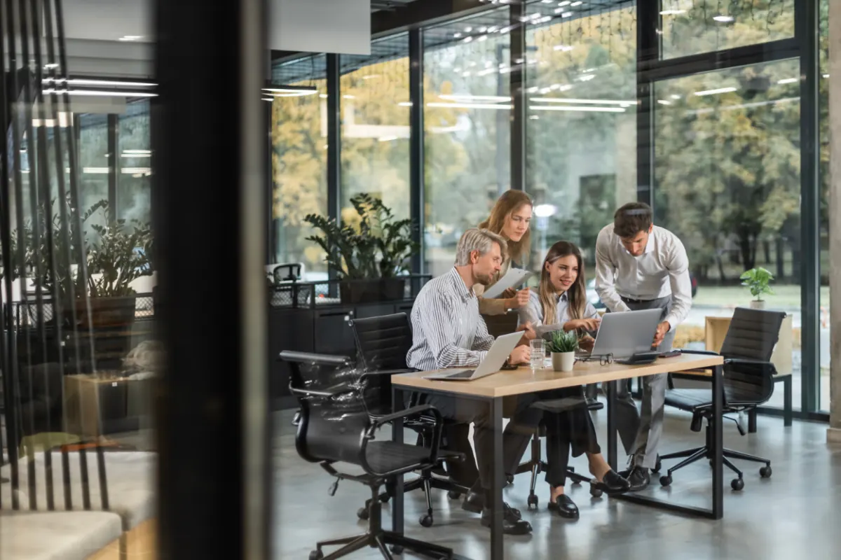 Selvik team working together in a bright office