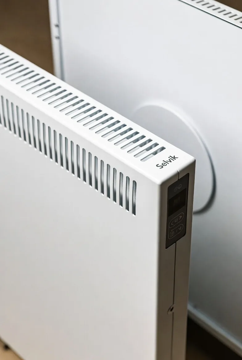White compact electric heater